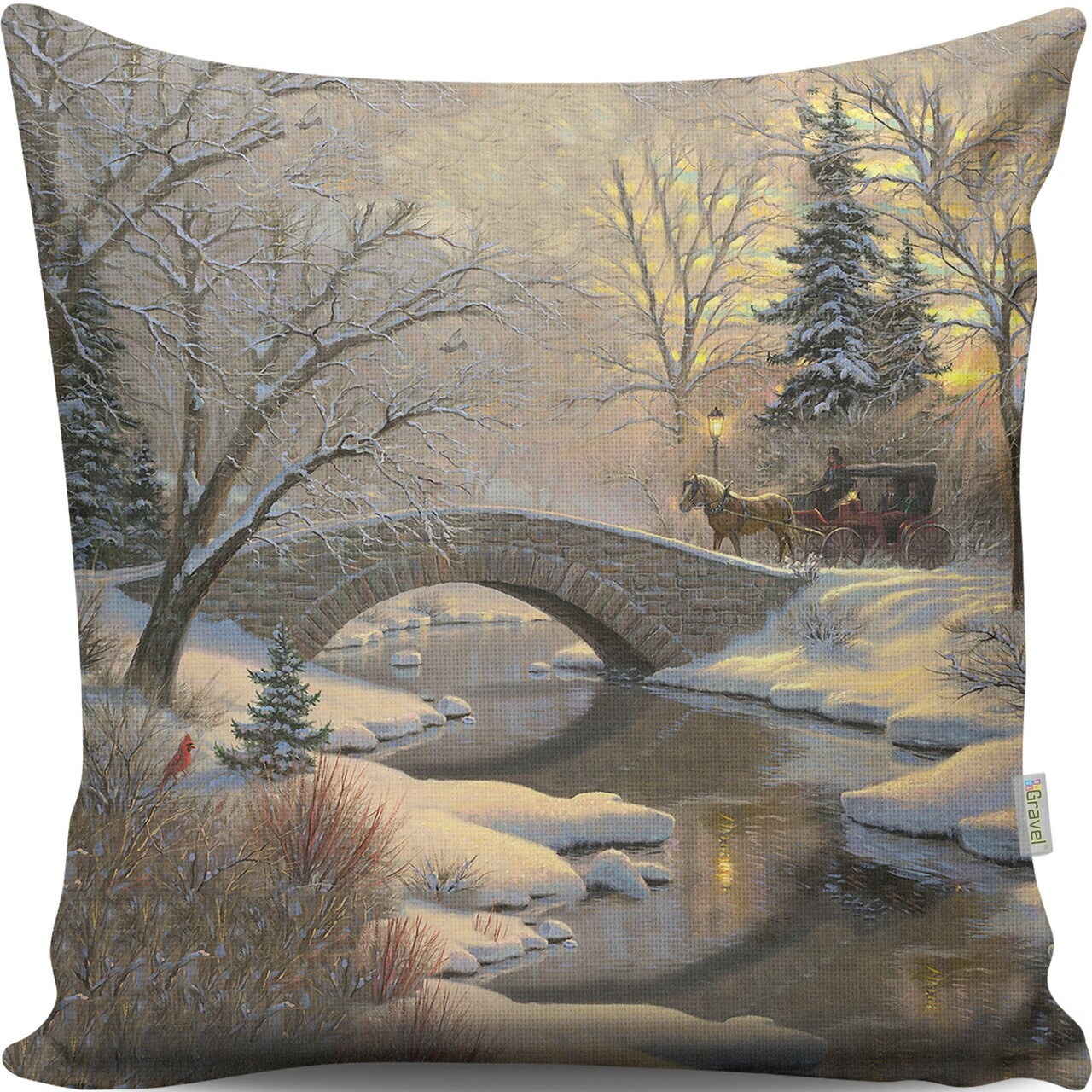 Perna decorativa, Gravel, A13010, 43x43 cm, policoton, multicolor - imagine 3